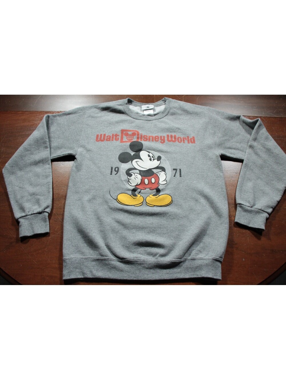 Walt Disney World Sweatshirt S Mickey Mouse Gray 1971